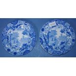 Pair Spode 'Italian' pattern small plates