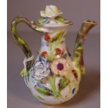 Spode flower encrusted miniature coffee pot