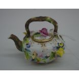 Spode flower encrusted miniature kettle