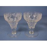 Pair 19th century glass rummers