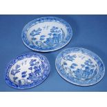 Three matching Spode Willow toy pie dishes