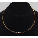 9ct gold and garnet choker