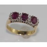 18ct yellow gold and ruby set ring