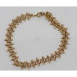 9ct yellow gold fancy link bracelet