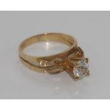 9ct yellow gold gem set solitaire ring