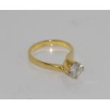 18ct gold and diamond solitaire ring