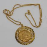 1912 gold sovereign pendant