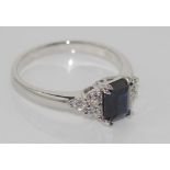 18ct white gold sapphire and diamond ring