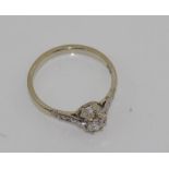 18ct white gold & diamond solitaire ring.