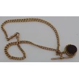 Antique 9ct gold fob chain & double sided swivel