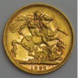 Australian Gold Sovereign 1898 Melbourne