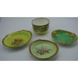 Four various Myra Begg signed porcelain pieces