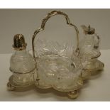 Vintage 3 piece silver plated crystal dessert set