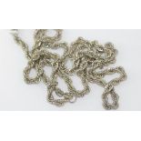 Long sterling silver twist rope chain