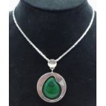 Sterling silver & malachite pendant