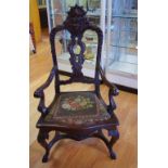 Antique Renaissance revival mahogany armchair