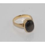 14ct gold & brown gemstone set ring