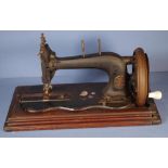 Antique hand operated sewing machine