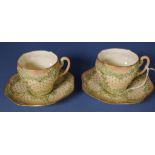 Two antique Royal Worcester cups & saucers