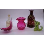 Five various art glass items