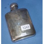 Elizabeth II sterling silver whisky flask