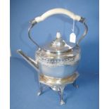 George V sterling silver kettle & stand