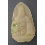 Carved Chinese white jade amulet