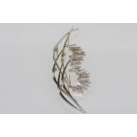 Handmade 18ct white gold, diamond brooch