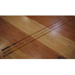 Three vintage split cane fishing rods