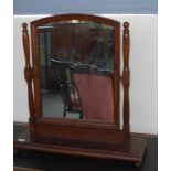 Antique style stained pine toilet mirror