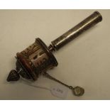 Tibetan silver & ceramic prayer wheel