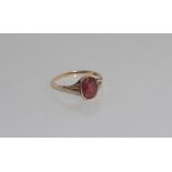 9ct rose gold ring with purple stone