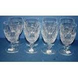 Eight Waterford Colleen red wine glasses