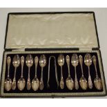 Boxed set George VI sterling silver teaspoons