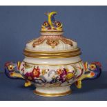 Antique Rudolstadt porcelain lidded jar