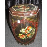 Chinese hand painted wood storage container