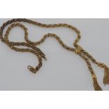 9ct two tone twist chain with tassels