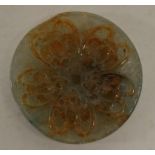 Chinese carved green hardstone disc