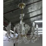 Eight branch crystal chandelier