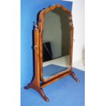 Victorian walnut toilet mirror