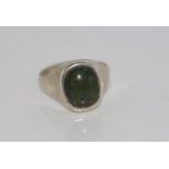 Silver Iberian green stone ring