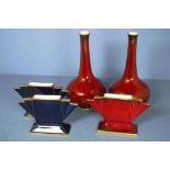 Five various Carlton Ware rouge vases