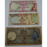 Three Fijian bank notes