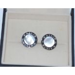 Boxed Kailis silver and MOP cufflinks