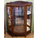 Art deco mirrored back display cabinet