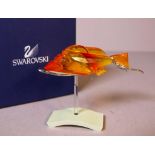 Swarovski crystal fire opal fish ornament