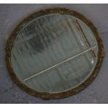 Round gilt framed mirror