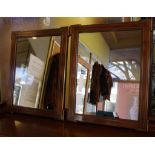 Late 19th century pair of French walnut mirrors