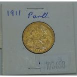 Australian gold sovereign 1911