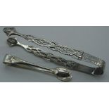 Pair of Georgian sterling silver sugar tongs